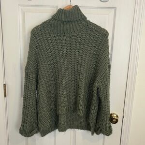 Princess Polly Sage Knit Turtleneck Sweater